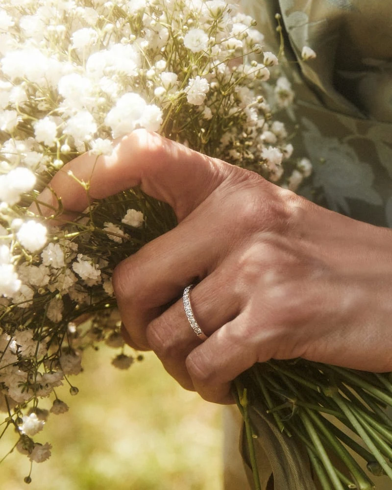 Raleigh 14k Yellow Gold Band Ring In White Diamond 4 Raleigh 14k Yellow Gold Band Ring In White Diamond - Image 2