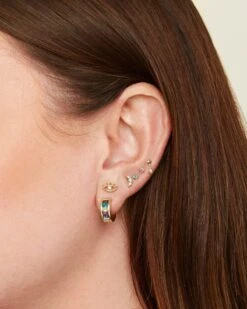 Reeve Mini 14K Yellow Gold Single Stud Earring In Turquoise -Kendra Scott kendra scott reeve piercing stud gold turquoise 03 lg