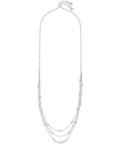 Rina Silver Multi Strand Necklace In Lustre Glass -Kendra Scott kendra scott rina multi stand necklace rhodium lustre plated clear glass white cz 01 lg