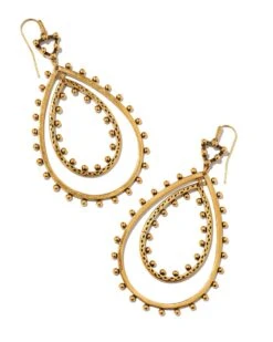 Rumer Open Frame Earrings In Vintage Gold