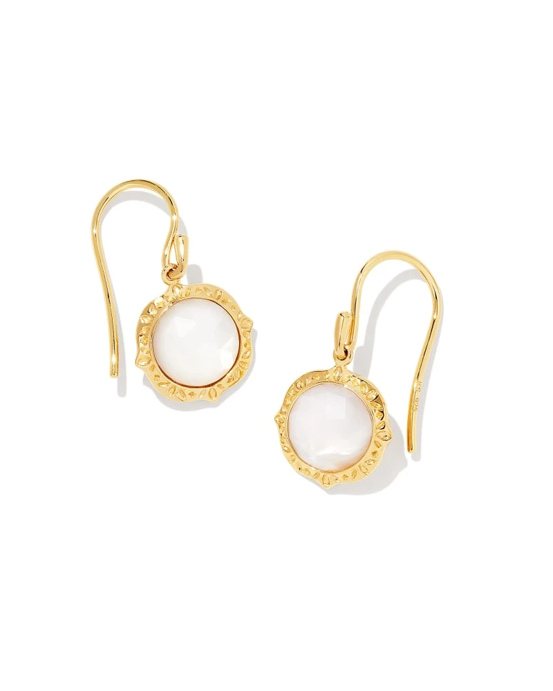 Sage 18k Gold Vermeil Drop Earrings In Ivory Mother-of-Pearl 3 Sage 18k Gold Vermeil Drop Earrings In Ivory Mother-of-Pearl