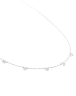 Shannon 14k White Gold Collar Necklace In White Diamond -Kendra Scott kendra scott shannon necklace 14k white gold white diamond 02 lg