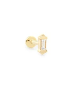 Sianna Mini 14k Yellow Gold Single Stud Earring In White Diamond