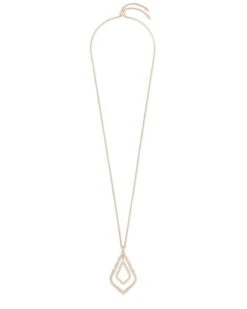 Simon Long Pendant Necklace In Rose Gold -Kendra Scott kendra scott simon pendant necklace rose gold na brass 01 lg