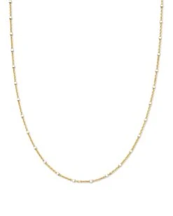 18 Inch Single Satellite Chain Necklace In Mixed Metal