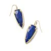 Skylar Vintage Gold Drop Earrings In Blue Lapis -Kendra Scott kendra scott skylar drop earrings vintage gold blue lapis 00