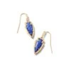 Skylar Vintage Gold Small Drop Earrings In Blue Lapis -Kendra Scott kendra scott skylar small drop earrings vintage gold blue lapis 00