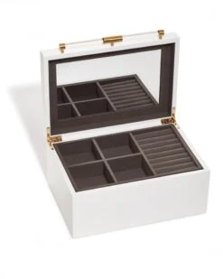 Medium Antique Brass Jewelry Box In White Lacquer -Kendra Scott kendra scott small jewelry box organizer 01 default lg