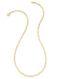 Small Paperclip Chain Necklace In 18k Gold Vermeil