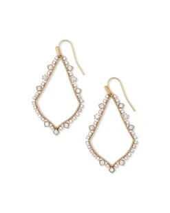 Sophee Crystal Drop Earrings In Vintage Gold