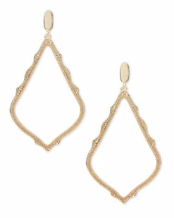 Sophee Clip On Drop Earrings In Gold