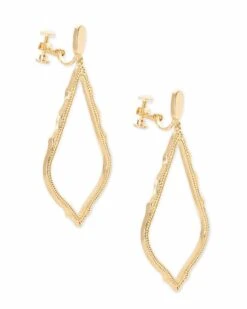 Sophee Clip On Drop Earrings In Gold -Kendra Scott kendra scott sophee earring gold na 01 lg