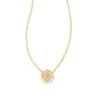 Stamped Dira Gold Pendant Necklace In Ivory Mother-Of-Pearl -Kendra Scott kendra scott stamped dira pendant necklace gold ivory mother of pearl 00