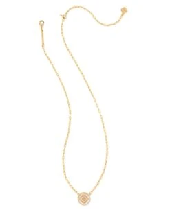 Stamped Dira Gold Pendant Necklace In Ivory Mother-Of-Pearl -Kendra Scott kendra scott stamped dira pendant necklace gold ivory mother of pearl 01