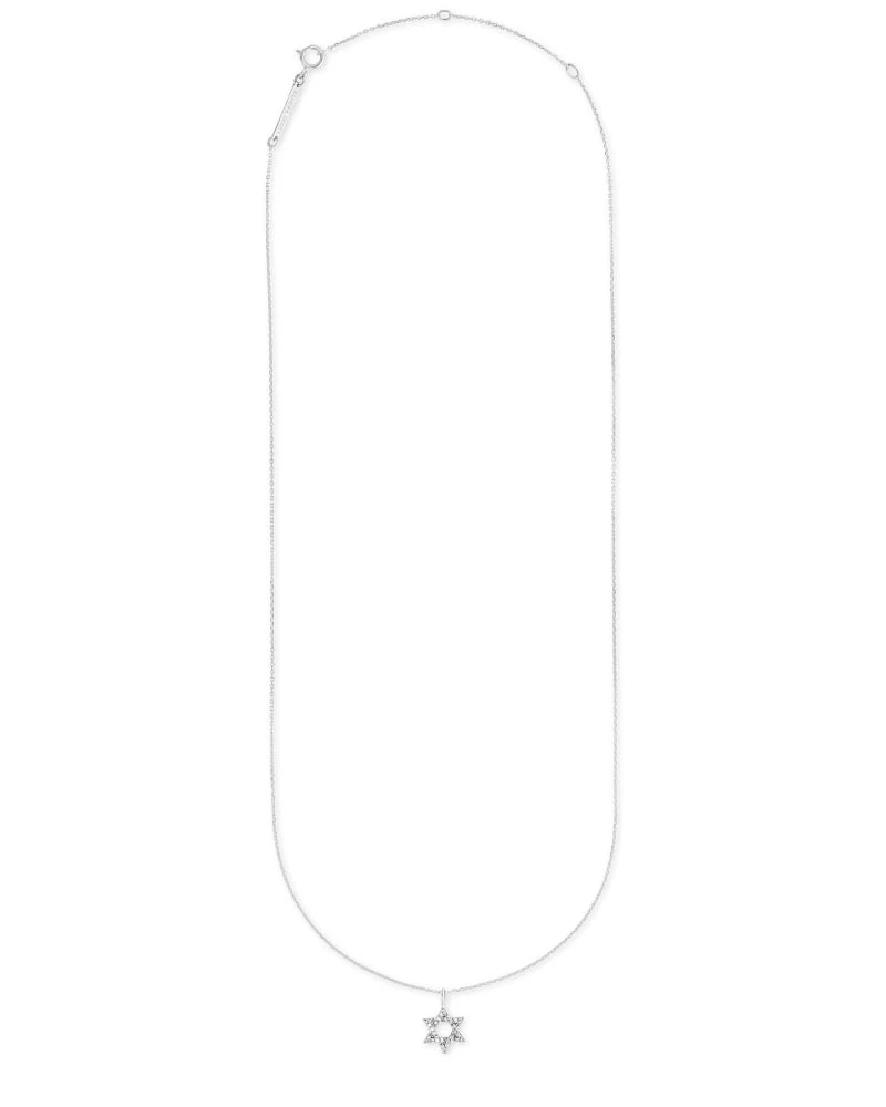 Star Of David 14k White Gold Pendant Necklace In White Diamonds 5 Star Of David 14k White Gold Pendant Necklace In White Diamonds - Image 3