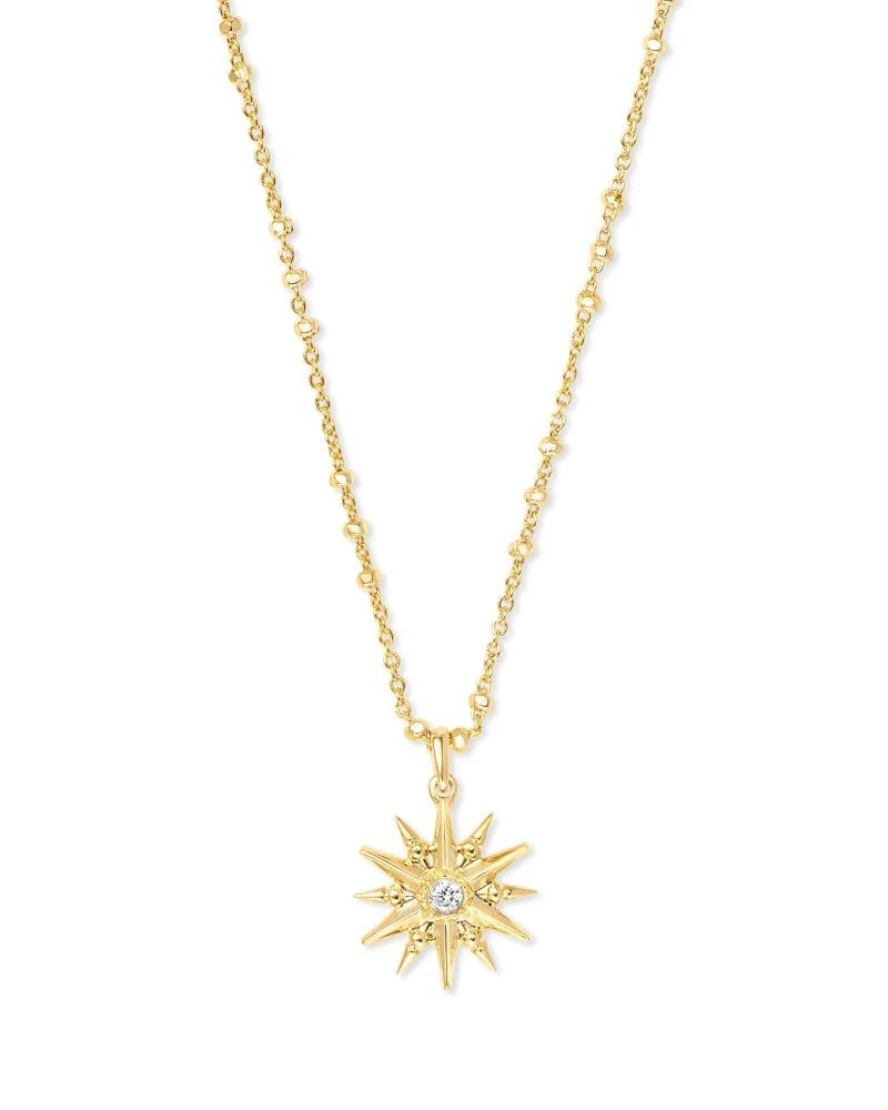 Star Charm Pendant Necklace In Gold 3 Star Charm Pendant Necklace In Gold