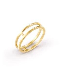 Bennett Double Band Ring In 18k Yellow Gold Vermeil -Kendra Scott kendra scott sterling bennett double band ring 18k yellow gold vermeil 01 lg