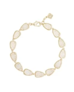 Susanna Gold Link Bracelet In Iridescent Drusy