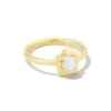 Susie Gold Band Ring In Bright White Kyocera Opal -Kendra Scott kendra scott susie band ring gold white fire and ice kyocera opal 00