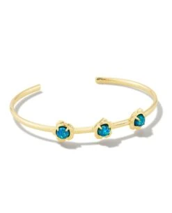 Susie Gold Cuff Bracelet In Marine Kyocera Opal