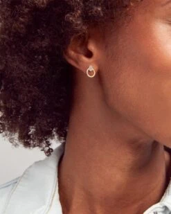 Kendra Scott -Kendra Scott kendra scott tegan mini hoop earring 14k yellow gold wt diamond 03 lg