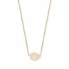 Tess Gold Pendant Necklace In Iridescent Drusy -Kendra Scott kendra scott tess gold pendant necklace in iridescent drusy 00 default lg
