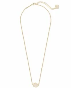 Tess Gold Pendant Necklace In Iridescent Drusy -Kendra Scott kendra scott tess gold pendant necklace in iridescent drusy 01 default lg