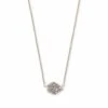 Tess Silver Pendant Necklace In Platinum Drusy -Kendra Scott kendra scott tess silver pendant necklace in platinum drusy 00 default lg