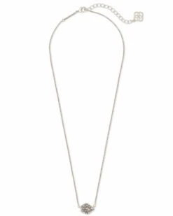 Tess Silver Pendant Necklace In Platinum Drusy -Kendra Scott kendra scott tess silver pendant necklace in platinum drusy 01 default lg