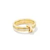 Tia 18k Gold Vermeil Band Ring In White Sapphire -Kendra Scott kendra scott tia band ring 18k yellow gold vermeil wt sapphire 00
