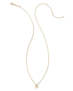 Tiny Heart Padlock 14k Yellow Gold Pendant Necklace In White Diamond -Kendra Scott kendra scott tiny heart padlock necklace 14k yellow gold white diamond 01