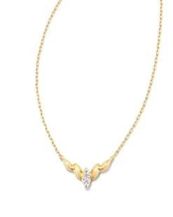 Tyler 14k Yellow Gold Pendant Necklace In White Diamond