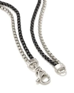 Wells Chain Bracelet In Sterling Silver And Black Hematite -Kendra Scott kendra scott wells chain bracelet mixed metal sterling silver hematite plating 01