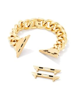 Whitley Chain Watch Band In Gold Tone Stainless Steel -Kendra Scott kendra scott whitley chain watch band gold 02