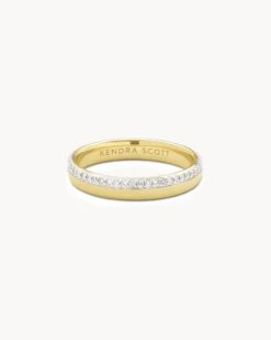 Whitney 14k Yellow Gold Band Ring In White Diamond