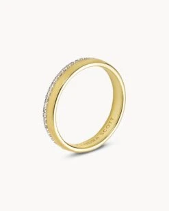 Whitney 14k Yellow Gold Band Ring In White Diamond -Kendra Scott kendra scott whitney band ring 14k yellow gold white diamond 01