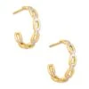 Wren Hoop Earrings In Mixed Metal 1 Wren Hoop Earrings In Mixed Metal -Kendra Scott kendra scott wren hoop earring 2 tone 18k gold vermeil sterling silver 00 lg