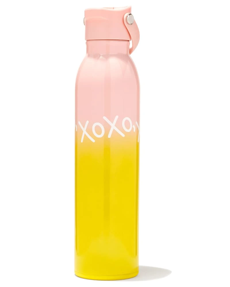 XOXO Water Bottle In Pink And Yellow Ombre 3 XOXO Water Bottle In Pink And Yellow Ombre