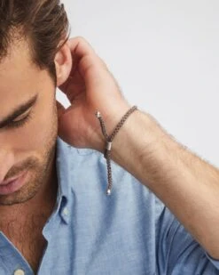 Robert Oxidized Sterling Silver Corded Bracelet In Dark Taupe 8 Robert Oxidized Sterling Silver Corded Bracelet In Dark Taupe -Kendra Scott robert dark taupe 2